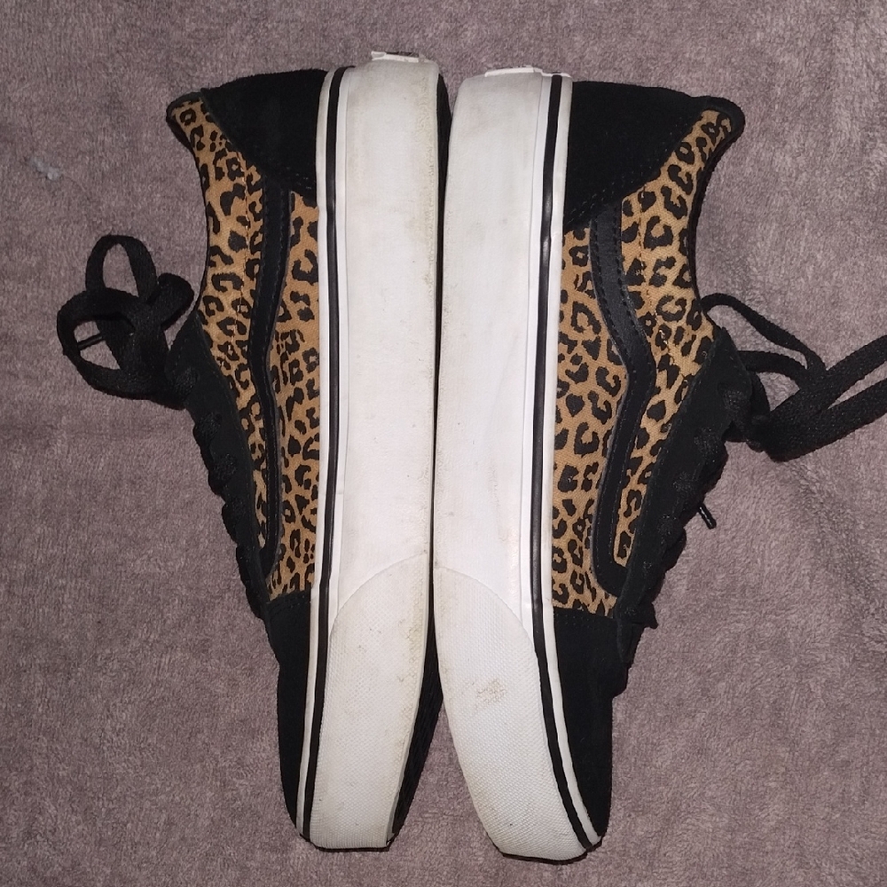 Vans Brown and Black Cheetah Print Sneakers with Chunky Sole, Cared For With💕